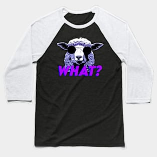 What? Funny Goat // Retro Comic Style Baseball T-Shirt